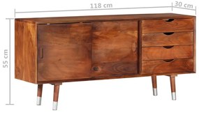 Móvel de TV 118x30x55 cm madeira de acácia maciça