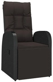 2 pcs conjunto lounge para jardim vime PE/acácia maciça preto