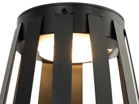 Conjunto de 2 candeeiros de mesa de exterior pretos com LED regulável em 3 níveis e solar e recarregável - Penny Moderno