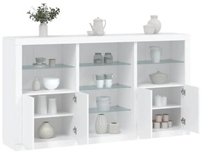 vidaXL Aparador com luzes LED 181,5x37x100 cm branco