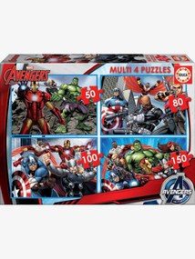 Lote de 4 puzzles progressivos de 50 a 150 peças Multi 4 Marvel® Os Vingadores, da EDUCA  multicolor