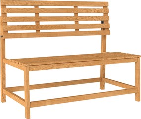 Outsunny Banco de Jardim 2 Lugares em Madeira, Assento Resistente às Intempéries, Mobiliário de Jardim UV-Resistente com Encostos Conversíveis 110x61x89cm, Teca | Aosom Portugal