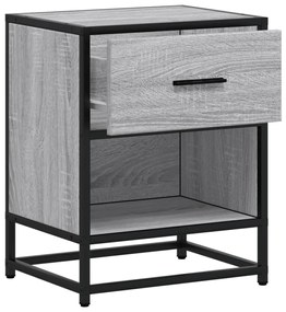 Mesa de cabeceira 40x31x50 cm derivados de madeira cinza sonoma