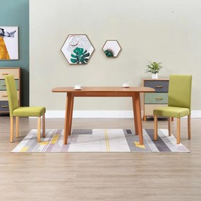 vidaXL Cadeiras de jantar 2 pcs tecido verde