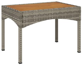 3 pcs conjunto lounge de jardim c/ almofadões vime PE cinzento