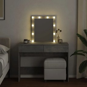 Toucador com LEDs 100x40x130 cm cinzento cimento