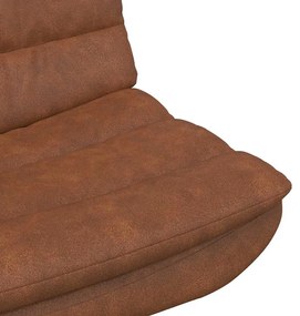 Cadeira de Acento Castanho Couro Sintético, Metal Médio Rotativa