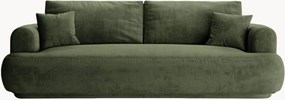 Sofá-cama em veludo com arrumação Ella (3 lugares), L 253 cm