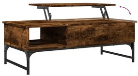 Mesa de centro 100x50x35cm deriv. madeira/metal carvalho fumado