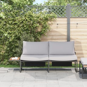vidaXL Sofá de Jardim para 2 Pessoas com Almofadas Cinza Clara