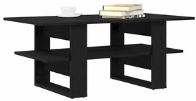 Mesa de Centro vidaXL Preto Carvalho 102x55x42 cm Madeira de Engenhari
