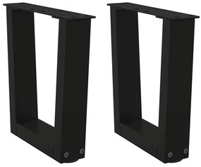 vidaXL Pés para mesa de centro em V 2 peças preto 30x(30-31,3) cm aço