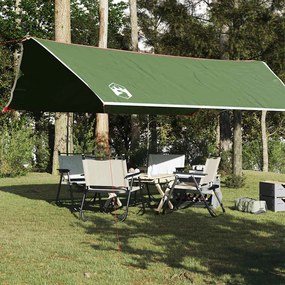 vidaXL Lona de campismo 500x294 cm impermeável verde
