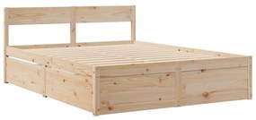 Cama sem colchão 140x200 cm madeira de pinho maciça