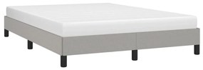 Estrutura de cama sem colchão 140x190 cm tecido cinzento-claro