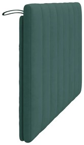 Almofadão de cabeceira 120 cm veludo verde-escuro