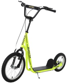 Trotinete para crianças acima de 5 anos Guiador ajustável Rodas infláveis 135x58x88-94 cm Amarelo