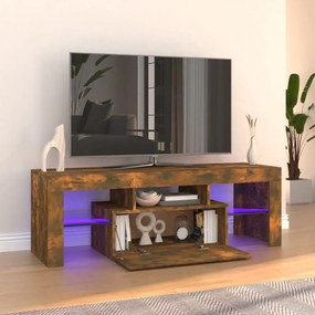 815666 vidaXL Móvel de TV com luzes LED 120x35x40 cm carvalho fumado