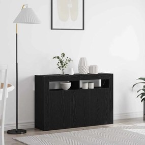 vidaXL Sideboard Carvalho preto Madeira engenheirada 116 x 30 x 75 cm