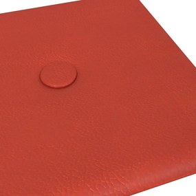 Painel parede 12 pcs 30x15 cm couro artificial 0,54 m² vermelho
