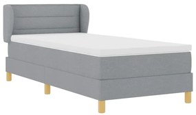 Cama Box Spring vidaXL com Colchão Cinza Claro 100x200 cm Tecido