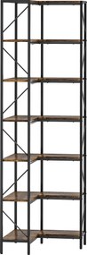 HOMCOM Estante de Canto com 7 Níveis, Estilo Industrial, para Quarto, Sala ou Escritório, 60x60x198 cm, Castanho Rústico | Aosom Portugal