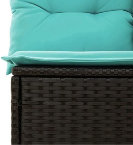 6 pcs conjunto sofás de jardim com almofadões vime cinzento