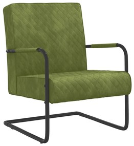 325727 vidaXL Cadeira cantilever veludo verde-claro