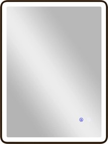 HOMCOM Espelho de Banheiro LED Antiembaçante Dimmável para Maquiagem com Iluminação 80 x 60 cm Moldura Preta | Aosom Portugal