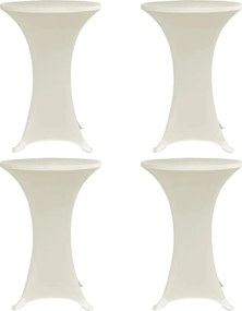 vidaXL Capa para mesa de pé elástica Ø70 cm 4 pcs cor creme