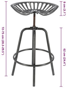 Cadeira de bar industrial cinzento