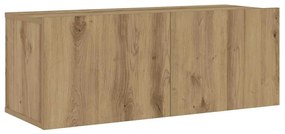 Conjunto de armário TV parede 8 pcs madeira carvalho artisiano