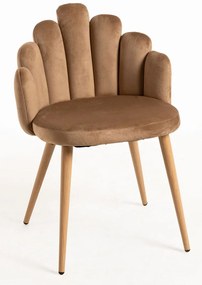 Cadeira Hand Veludo - Marrom