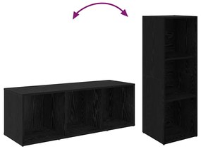 Gabinete para TV 4 pcs Carvalho Preto 37 x 35 x 107.5 cm