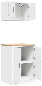 Armários de garagem 2 pcs derivados de madeira branco