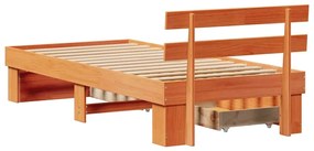 Estrutura da Cama Castanho-mel 80 x 200 cm Madeira de Pinheiro