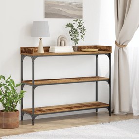 Mesa de Console vidaXL Madeira Velha 100x30x80 cm Madeira Ingenheirada e Aço