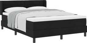 vidaXL Cama Box com colchão com cabeceira Preto 200 x 140 cm Poliéster