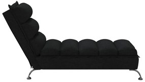 Chaise lounge com almofadões tecido preto