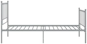 Estrutura de cama 100x200 cm metal cinzento