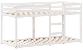 Beliche com telhado 90x200 cm madeira de pinho maciça branco