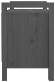 Banco de corredor 80x40x60 cm madeira de pinho maciça cinzento