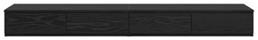 Gavetas pretas para cama VidaXL 140x36,5x16,5 cm em madeira de engenha