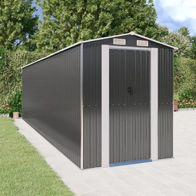 vidaXL Abrigo de jardim 192x689x223 cm aço galvanizado antracite