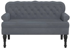 Banco com encosto 119,5x64,5x75 cm veludo cinzento-escuro