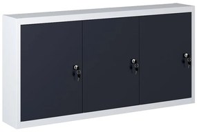 Armário ferramentas parede industrial metal cinzento e preto
