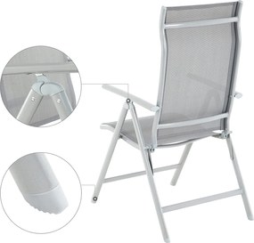 Conjunto de 4 cadeiras de jardim cinzentas