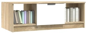Mesa de centro 102x50x36 cm madeira processada branco/sonoma