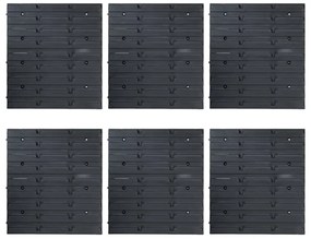 96 pcs Kit caixas arrumação com painéis parede vermelho e preto