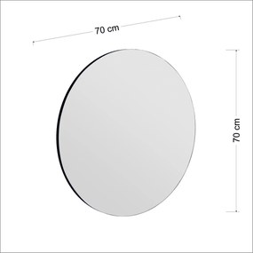 Espelho Zeos – Preto – 70 x 70 x 2,2 cm